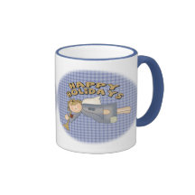 Boas festas caneca do anjo do Xmas do país