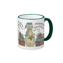 Boas festas caneca do Natal do gato