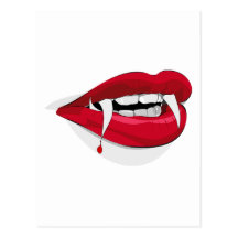 boca de um vampiro cartoes postais