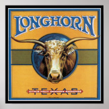 Boi Longhorn de Texas Impressão