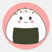 Bola de arroz de Kawaii "Onigiri" com coberturas Adesivo