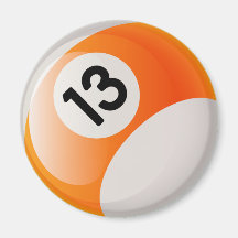 BOLA DE BILHAR DO NÚMERO 13 IMÃ DE GELADEIRA