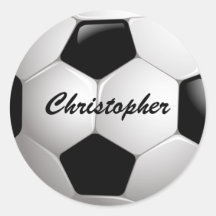 Bola de futebol customizável adesivos em formato redondos