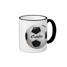 Bola de futebol customizável canecas