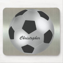 Bola de futebol de prata conhecida customizável Mo Mouse Pads