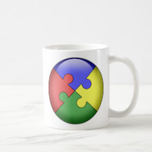 Bola do quebra-cabeça do autismo caneca