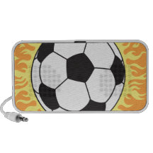 bola e chamas de futebol caixinha de som para notebook