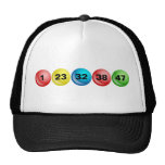 Bolas da lotaria, 1, 23, 32, 38, 47 boné