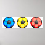 Bolas de futebol coloridas posters
