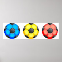 Bolas de futebol coloridas posters