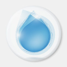 bolha do discurso da gota da água azul imã de geladeira