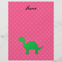 Bolinhas conhecidas personalizadas do rosa do dino panfletos coloridos