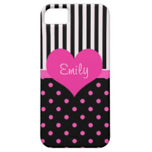 Bolinhas cor-de-rosa bonitos, doces com nome capas de iPhone 5 Case-Mate
