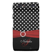 Bolinhas vermelhas brancas pretas Motorola RAZR do Droid RAZR Capas