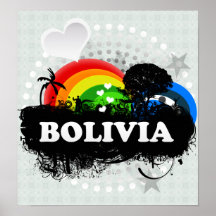 Bolívia frutado bonito posters