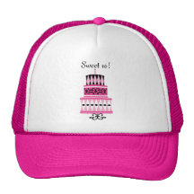 Bolo cor-de-rosa e preto do partido boné