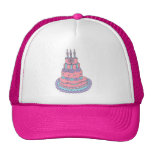 Bolo de aniversário cor-de-rosa bonito bones