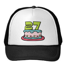 Bolo de aniversário das pessoas de 27 anos bonés