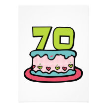 Bolo de aniversário das pessoas de 70 anos convites personalizado