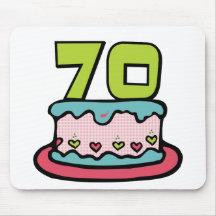 Bolo de aniversário das pessoas de 70 anos mouse pad