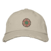Boné bordado mandala da ioga