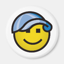 Boné de beisebol Smilie - azul Imãs De Refrigerador