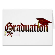 Boné de formatura e diploma cartao