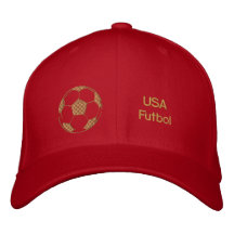 Boné do futebol dos EUA com a bola de futebol bord