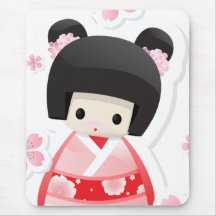 Boneca japonesa da gueixa - série dos bolos mouse pad