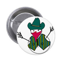 Boneco de neve Bandito do vaqueiro Pins