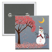 Boneco de neve bonito boton