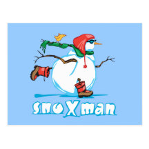 Boneco de neve da ação cartao postal