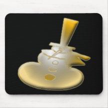 Boneco de neve dourado mousepads