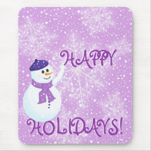 Boneco de neve e flocos de neve Mousepad