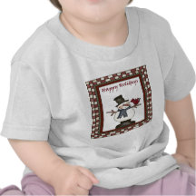 Boneco de neve e Redbird do feriado T-shirt