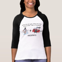 Boneco de neve e vampiro com provérbio engraçado t-shirt