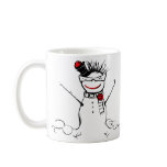 boneco de neve funky com caneca dos vidros canecas