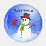 Boneco de neve Snowglobe - boas festas ímã Imã