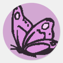 Borboleta cor-de-rosa e roxa adesivos