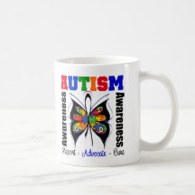 Borboleta da consciência do autismo canecas