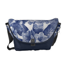 Borboleta floral azul bolsas mensageiro