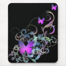 Borboleta roxa brilhante mousepad