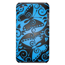 Borboletas, azul & preto de Yin Yang Capa iPod Touch Case-Mate