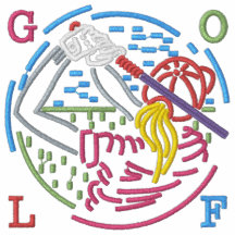 bordado fêmea do jogador de golfe
