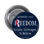 Botão azul do Pin da lapela da liberdade de Romney Boton