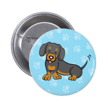 Botão bonito do Dachshund do cão dos desenhos anim Botons