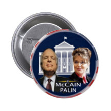 Botão branco da casa de McCain/Palin Pins