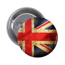 Botão britânico da bandeira do Grunge Boton