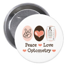 Botão da optometria do amor da paz botons