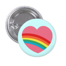 botão do coração do arco-íris 80s broches